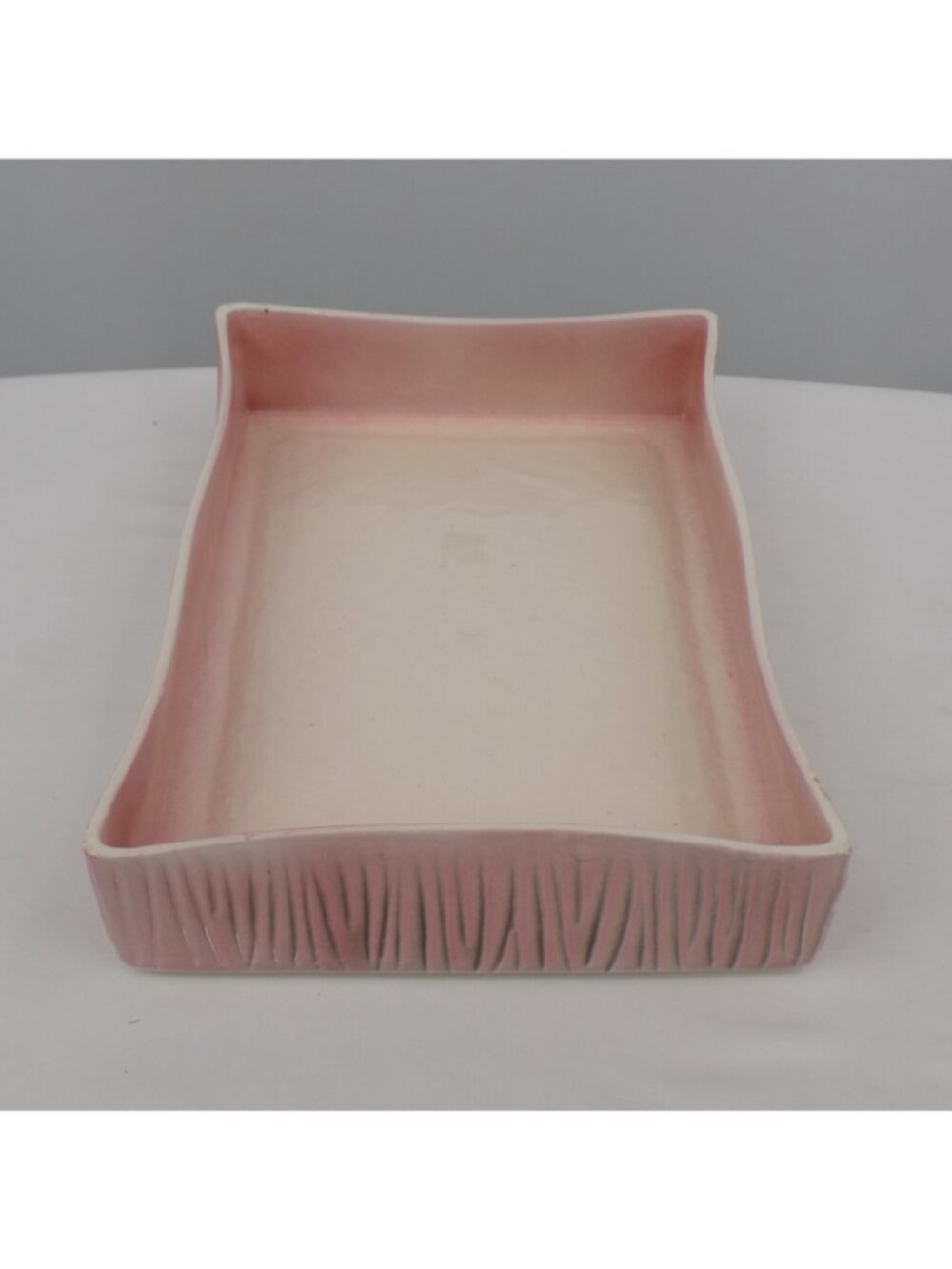 Stewart McCulloch Pink Console Bowl 9 3/8" x 6 7/8" Rectangle Vintage FLAW - Picture 7 of 11